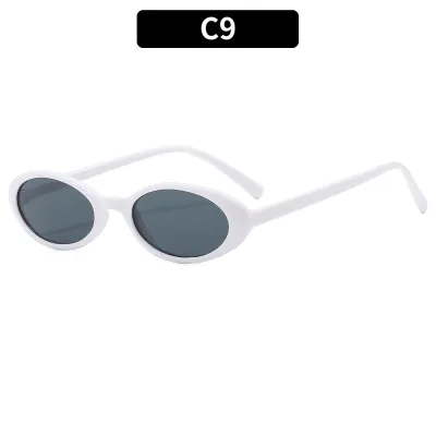 Retro Solid Oval Sunglasses PC