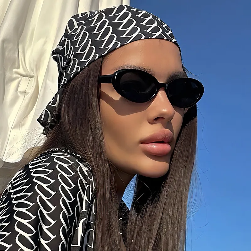 Retro Solid Oval Sunglasses PC