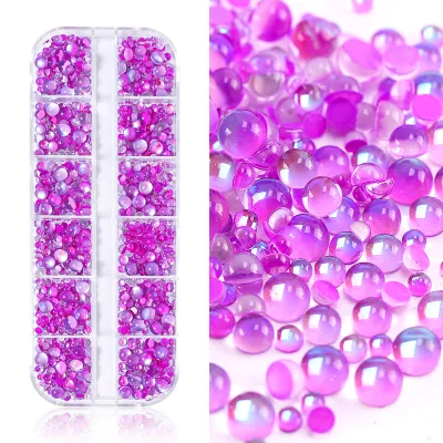 Women Minimalist 12-Grid Magic Mermaid Bead Nail Art Decoration