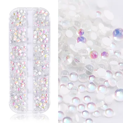 Women Minimalist 12-Grid Magic Mermaid Bead Nail Art Decoration