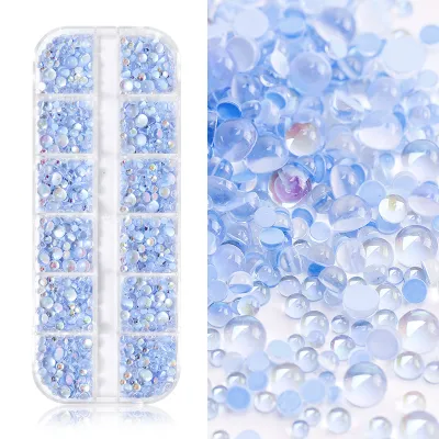 Women Minimalist 12-Grid Magic Mermaid Bead Nail Art Decoration