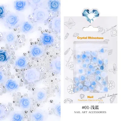 Women Fashion 3D Floral Resin Rose Nail Decoration - Creative Nail Art