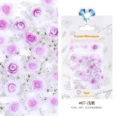 Women Fashion 3D Floral Resin Rose Nail Decoration - Creative Nail Art