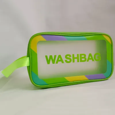Women Simple Large Capacity Portable Transparent PVC Waterproof Storage Cosmetic Bag