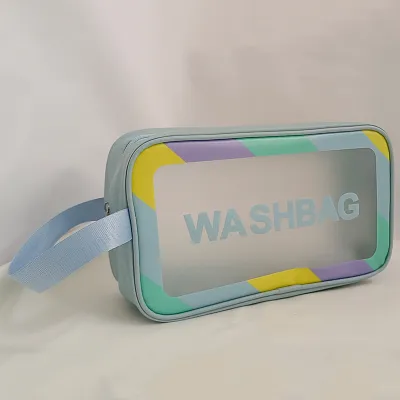 Women Simple Large Capacity Portable Transparent PVC Waterproof Storage Cosmetic Bag