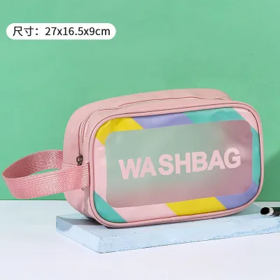Women Simple Large Capacity Portable Transparent PVC Waterproof Storage Cosmetic Bag