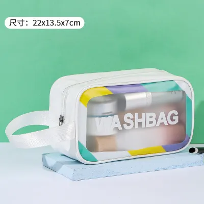 Women Simple Large Capacity Portable Transparent PVC Waterproof Storage Cosmetic Bag