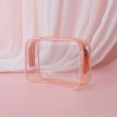 Women Simple Large Capacity Transparent PVC Waterproof Cosmetic Bag
