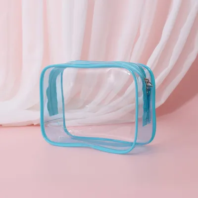 Women Simple Large Capacity Transparent PVC Waterproof Cosmetic Bag