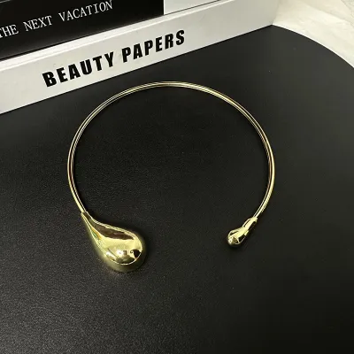 Women Simple Creative Drop-Shaped Opening Necklace