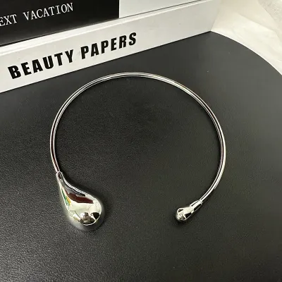 Women Simple Creative Drop-Shaped Opening Necklace