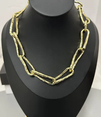 Women Retro Coarse Chain Textured Cuban Chain Necklace