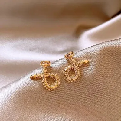 Women Fashion Full Diamond Cross Earrings