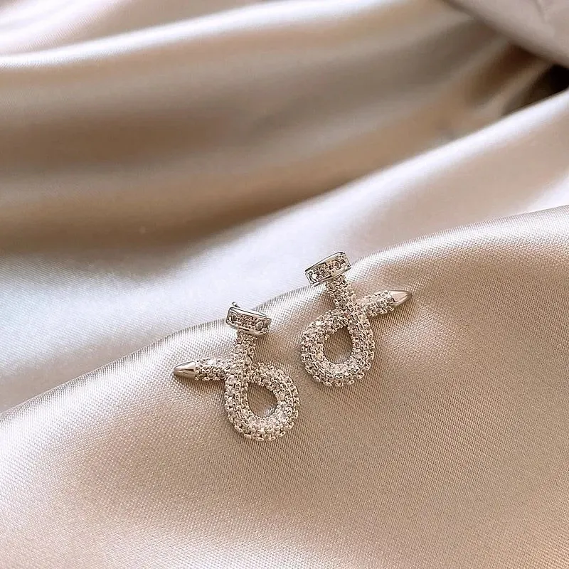 Women Fashion Full Diamond Cross Earrings