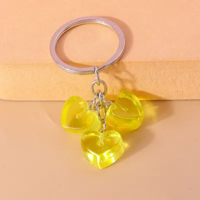 Women Creative Jelly Heart-Shaped Key Chain Pendant Modern Simple Resin Keychain