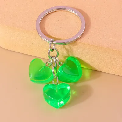 Women Creative Jelly Heart-Shaped Key Chain Pendant Modern Simple Resin Keychain