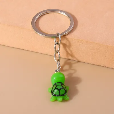 Women Fashion Cartoon Cute Resin Turtle Key Chain Pendant