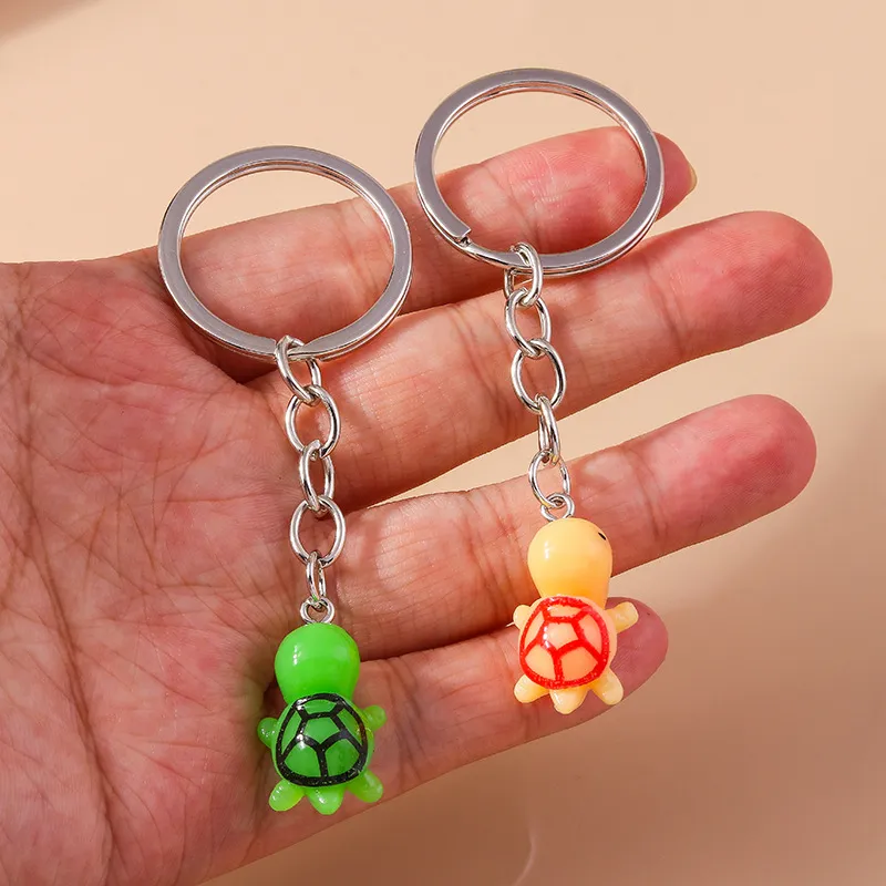 Women Fashion Cartoon Cute Resin Turtle Key Chain Pendant