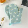 Microwave Oven Gloves [Small Wrinkled Chrysanthemum Green 1pc]]
