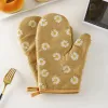 Microwave Oven Gloves [Small Wrinkled Chrysanthemum Yellow 1pc]]
