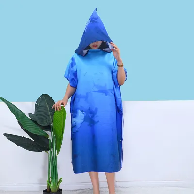 Wearable Bath Towel Adult Microfiber Absorbent Thick Printed Beach Towel