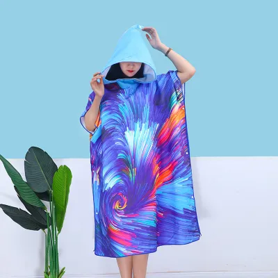 Wearable Bath Towel Adult Microfiber Absorbent Thick Printed Beach Towel