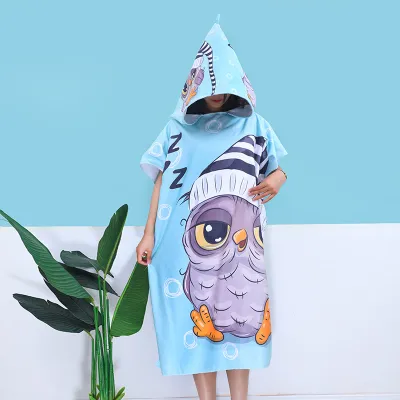 Wearable Bath Towel Adult Microfiber Absorbent Thick Printed Beach Towel