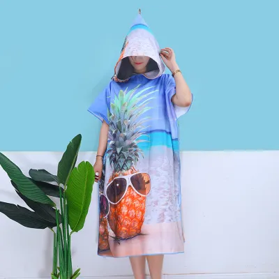 Wearable Bath Towel Adult Microfiber Absorbent Thick Printed Beach Towel