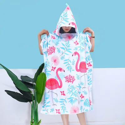 Wearable Bath Towel Adult Microfiber Absorbent Thick Printed Beach Towel