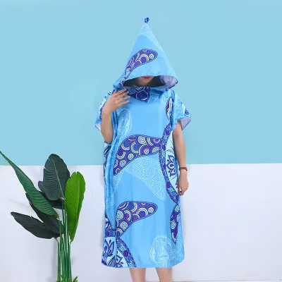 Wearable Bath Towel Adult Microfiber Absorbent Thick Printed Beach Towel
