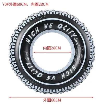 Inflatable PVC Black Tire Swimming Ring