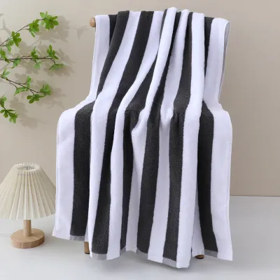 Adult Simple Strip Large Bath Towel
