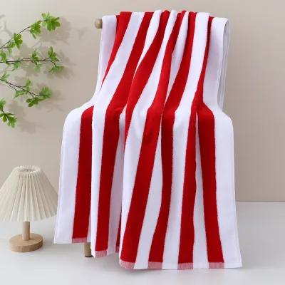 Adult Simple Strip Large Bath Towel