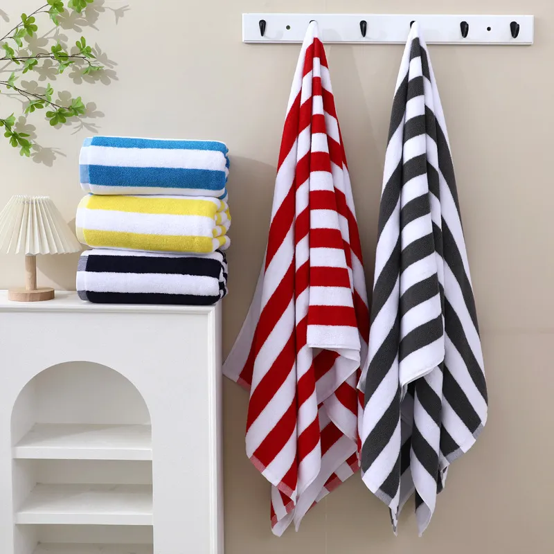 Adult Simple Strip Large Bath Towel