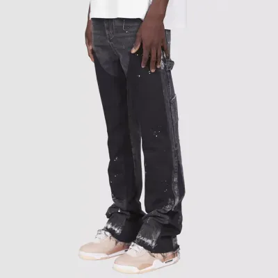 Men Fashion Casual Street Tide Stitching Flared Jean