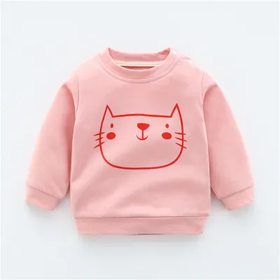 Kids Boys And Girls Long-Sleeved Cartoon Print Pullover Sweatshirt
