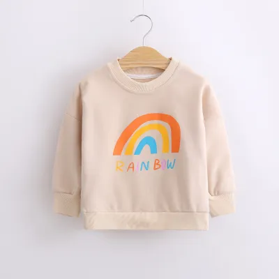 Kids Boys And Girls Long-Sleeved Cartoon Print Pullover Sweatshirt