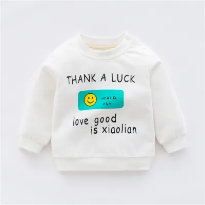 Kids Boys And Girls Long-Sleeved Cartoon Print Pullover Sweatshirt