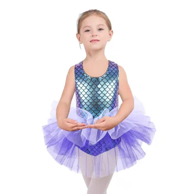 Kids Girls Solid Color Tutu Ballet Dress Nylon