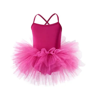 Kids Girls Solid Color Tutu Ballet Dress Nylon