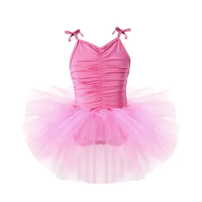 Kids Girls Solid Color Tutu Ballet Dress Nylon