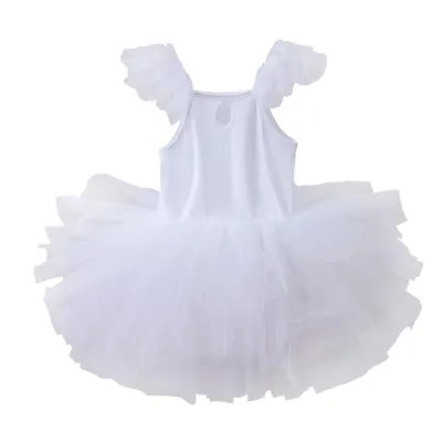 Kids Girls Solid Color Tutu Ballet Dress Nylon