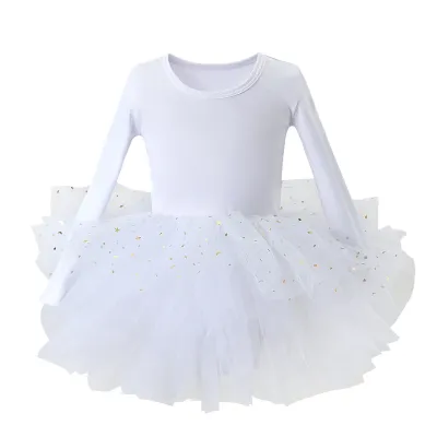 Kids Girls Solid Color Tutu Ballet Dress Nylon
