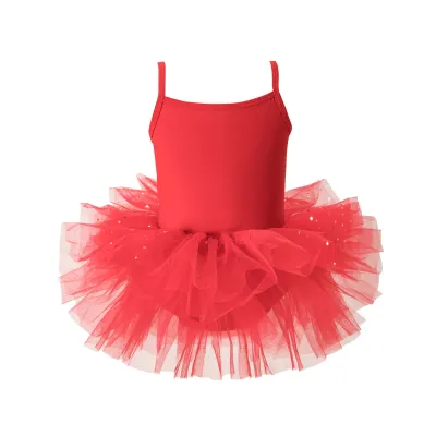 Kids Girls Solid Color Tutu Ballet Dress Nylon