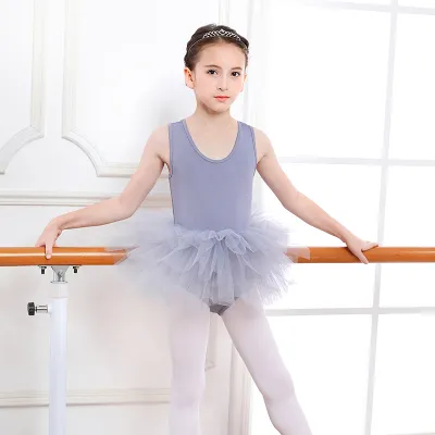 Kids Girls Solid Color Tutu Ballet Dress Nylon