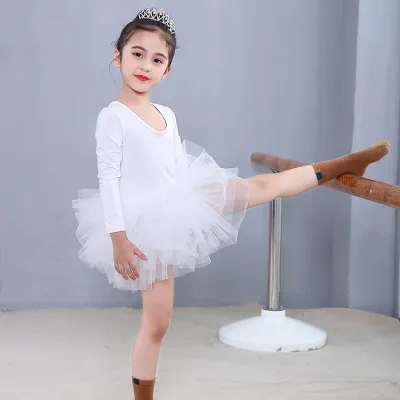 Kids Girls Solid Color Tutu Ballet Dress Nylon