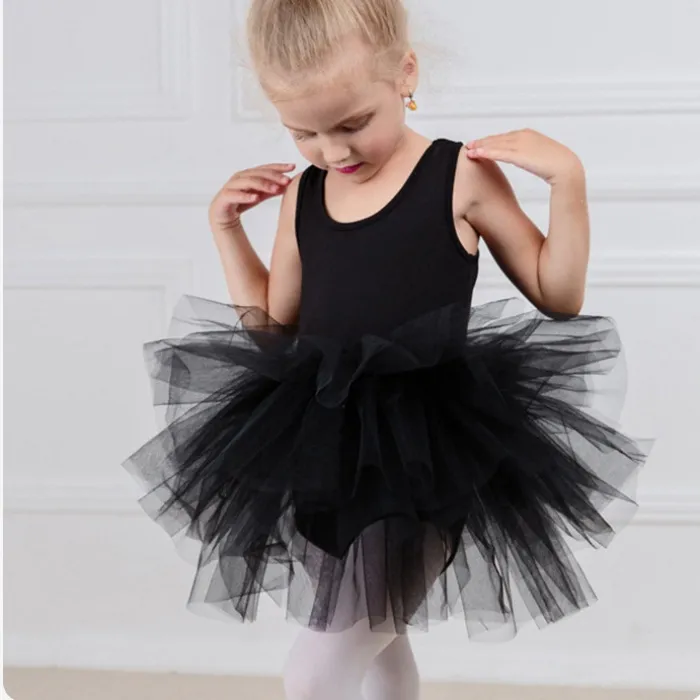 Kids Girls Solid Color Tutu Ballet Dress Nylon