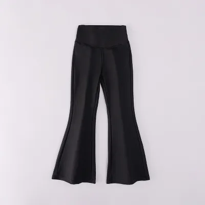 Girls High Waist Slim-Fit Yoga Flare Pants Nylon Acrylic Long