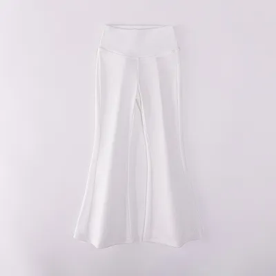 Girls High Waist Slim-Fit Yoga Flare Pants Nylon Acrylic Long