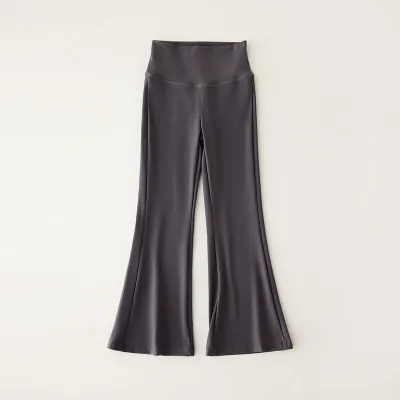 Girls High Waist Slim-Fit Yoga Flare Pants Nylon Acrylic Long